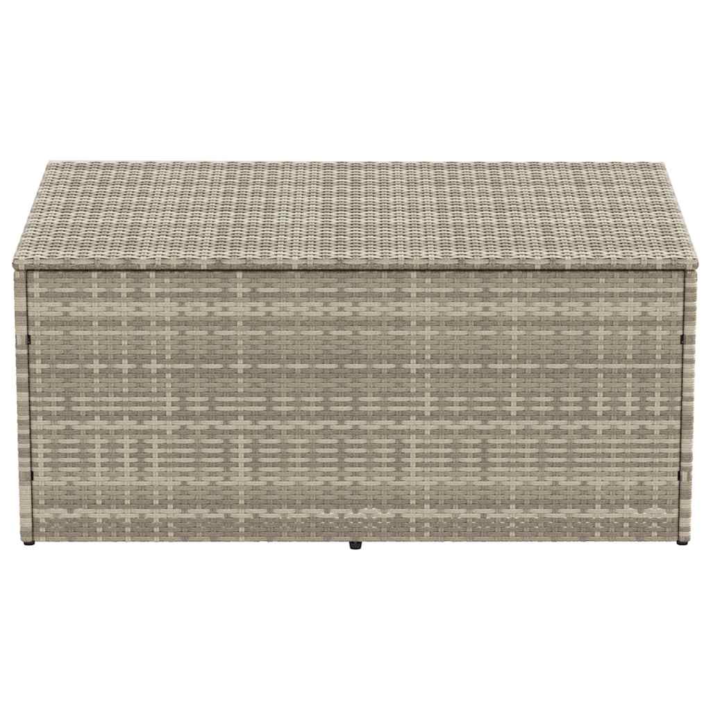 Poly Rattan Garden Storage Box, Light Grey, 110x50x58 cm