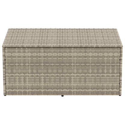 Poly Rattan Garden Storage Box, Light Grey, 110x50x58 cm
