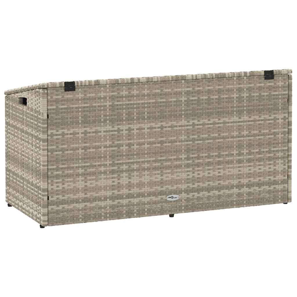 Poly Rattan Garden Storage Box, Light Grey, 110x50x58 cm