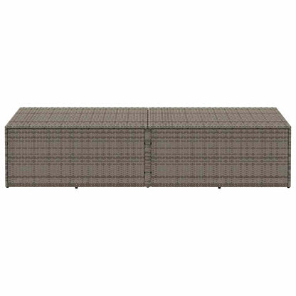Grey Poly Rattan Garden Storage Box 220x50x58 cm