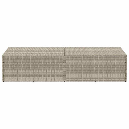 Light Grey Poly Rattan Garden Storage Box 220x50x58 cm