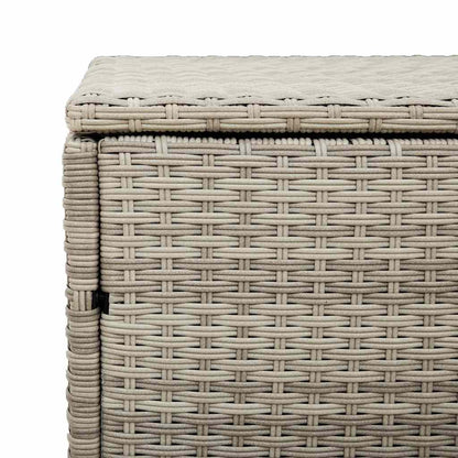Light Grey Poly Rattan Garden Storage Box 220x50x58 cm
