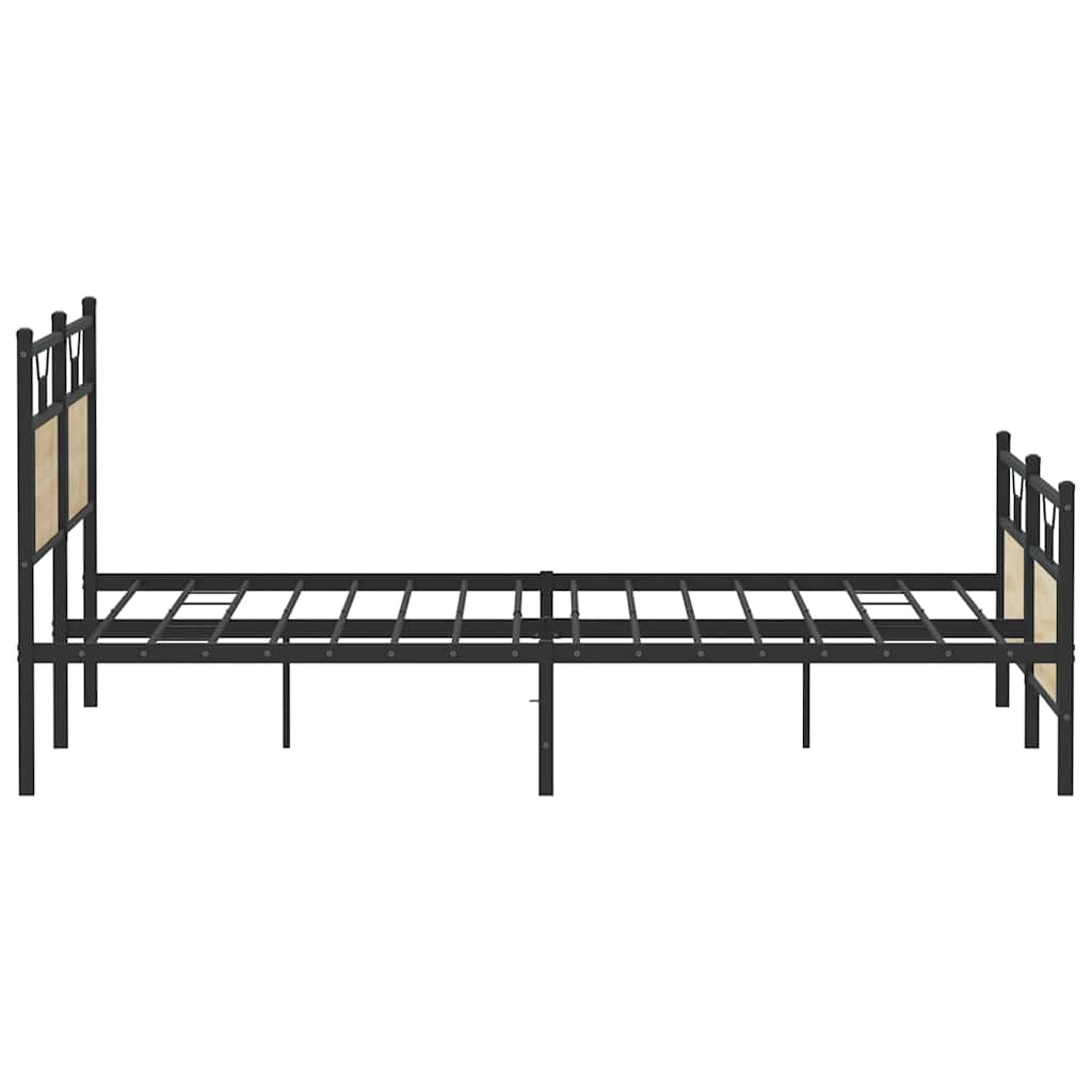 Super King Sonoma Oak Metal Bed Frame 180x200 cm - No Mattress