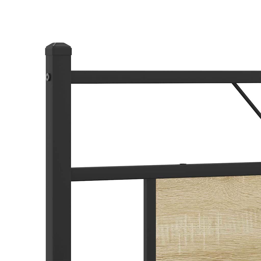 Super King Sonoma Oak Metal Bed Frame 180x200 cm - No Mattress