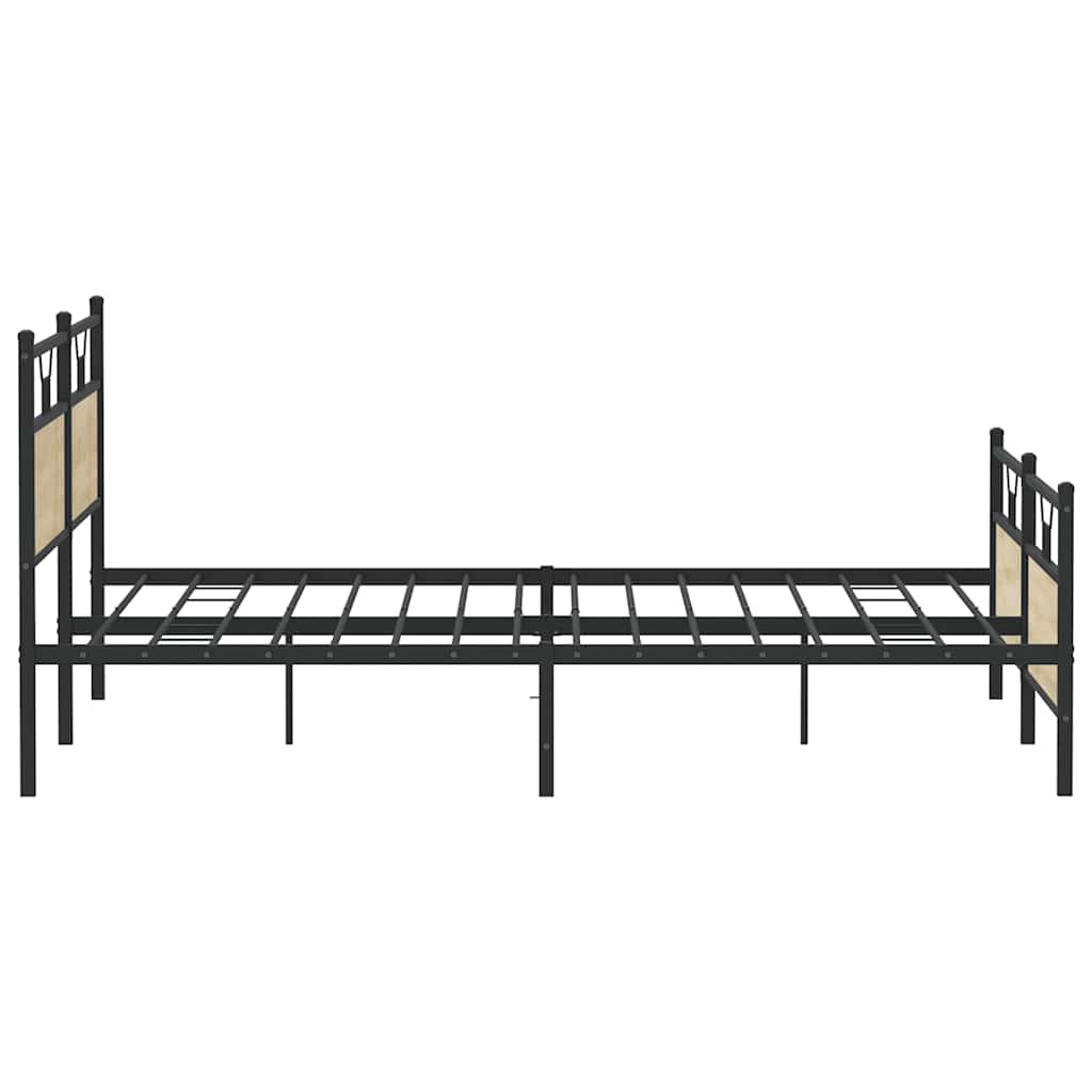Sonoma Oak Metal Bed Frame 193x203 cm - Sturdy & Stylish Design
