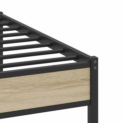 Sonoma Oak Metal Bed Frame - 183x213 cm (No Mattress)