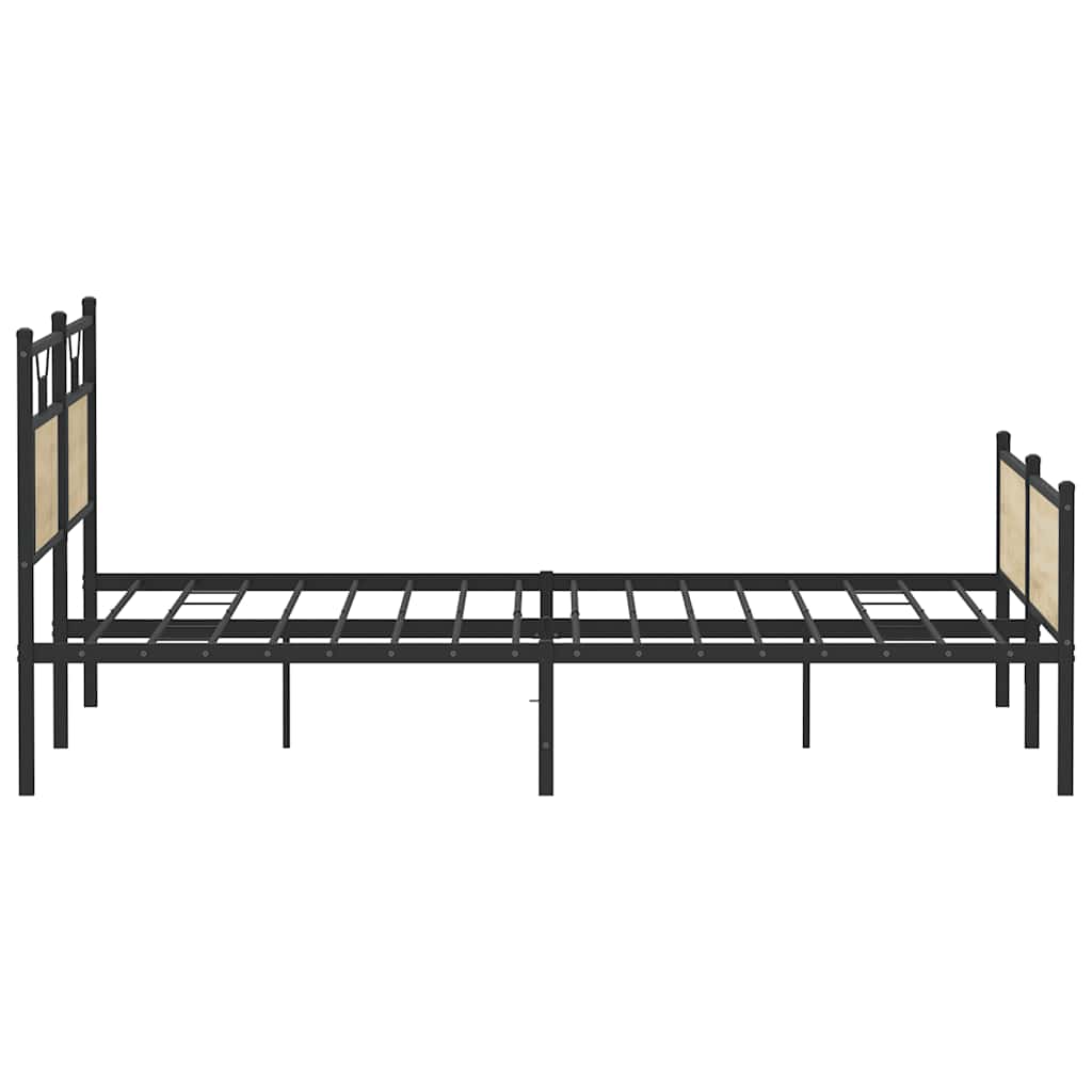 Sonoma Oak Metal Bed Frame - Super King 180x200 cm, No Mattress
