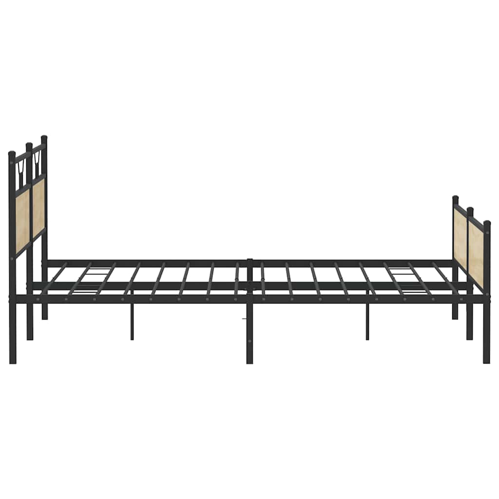 Sonoma Oak Metal Bed Frame 200x200 cm - Sturdy & Stylish Design