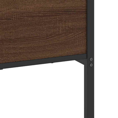 Metal Bed Frame without Mattress Brown Oak 193x203 cm