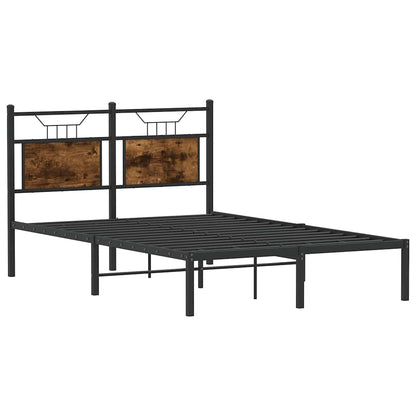 Bed Frame without Mattress Smoked Oak 120x190 cm Small Double Engineered Wood