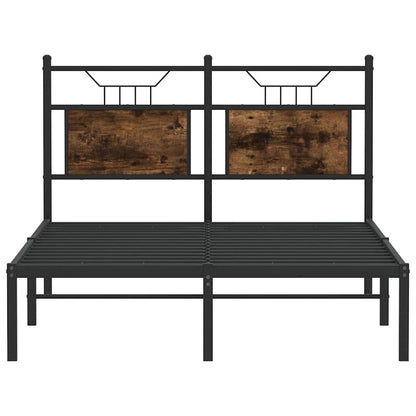 Smoked Oak Bed Frame 120x200 cm | Engineered Wood | No Mattress