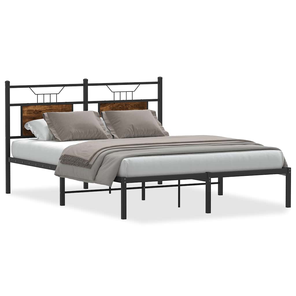 Smoked Oak King Bed Frame 150x200 cm, Engineered Wood