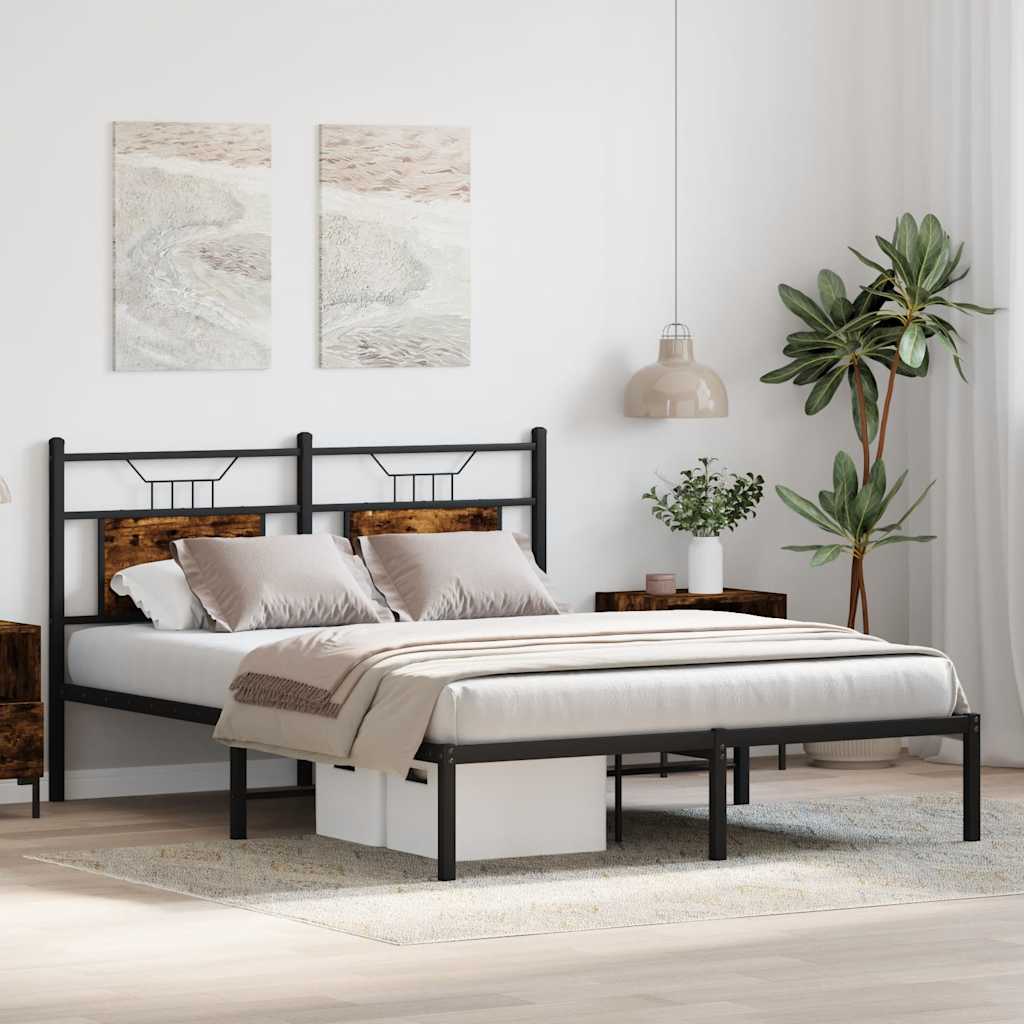 Smoked Oak King Bed Frame 150x200 cm, Engineered Wood