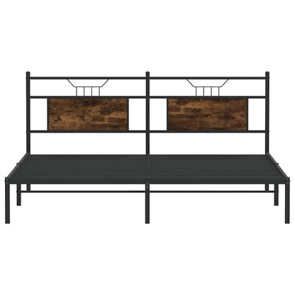 Smoked Oak Engineered Wood Bed Frame 183x213 cm - No Mattress