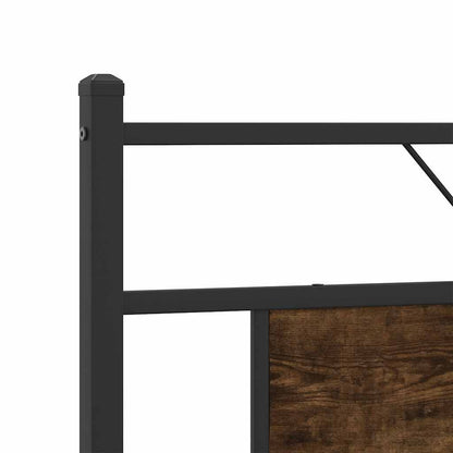 Smoked Oak Engineered Wood Bed Frame 183x213 cm - No Mattress