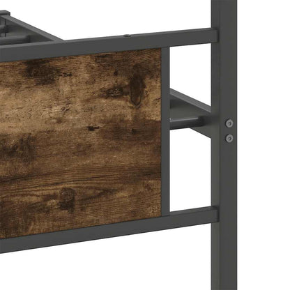 Smoked Oak Engineered Wood Bed Frame 100x190 cm (No Mattress)