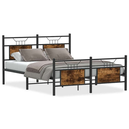 King Size Bed Frame 150x200 cm, Smoked Oak Wood, No Mattress