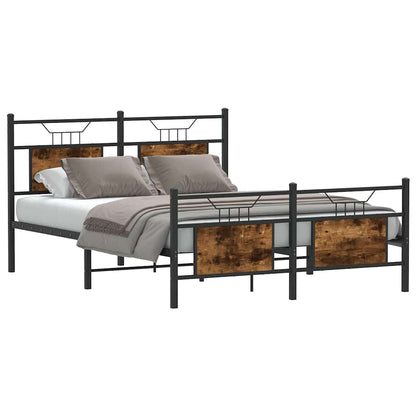 King Size Bed Frame 150x200 cm, Smoked Oak Wood, No Mattress