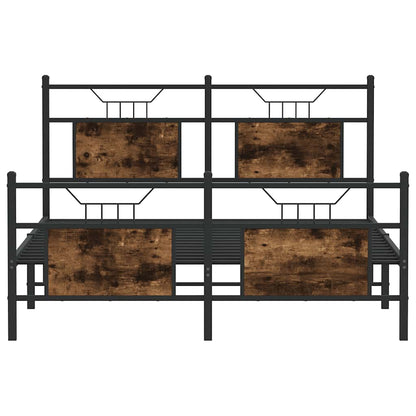 King Size Bed Frame 150x200 cm, Smoked Oak Wood, No Mattress