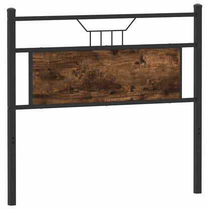 Smoked Oak Headboard 107 cm - Engineered Wood & Steel Design