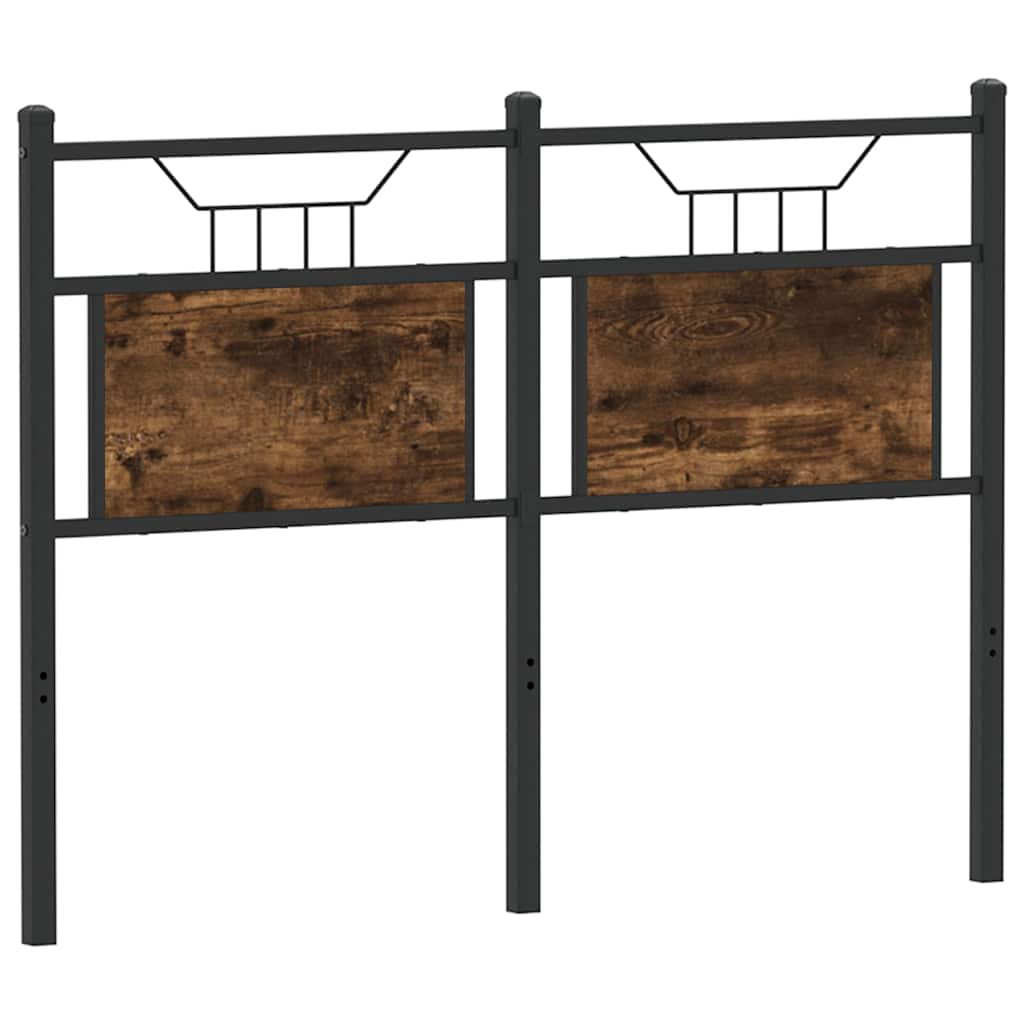 Smoked Oak Headboard - 120cm, Engineered Wood & Steel