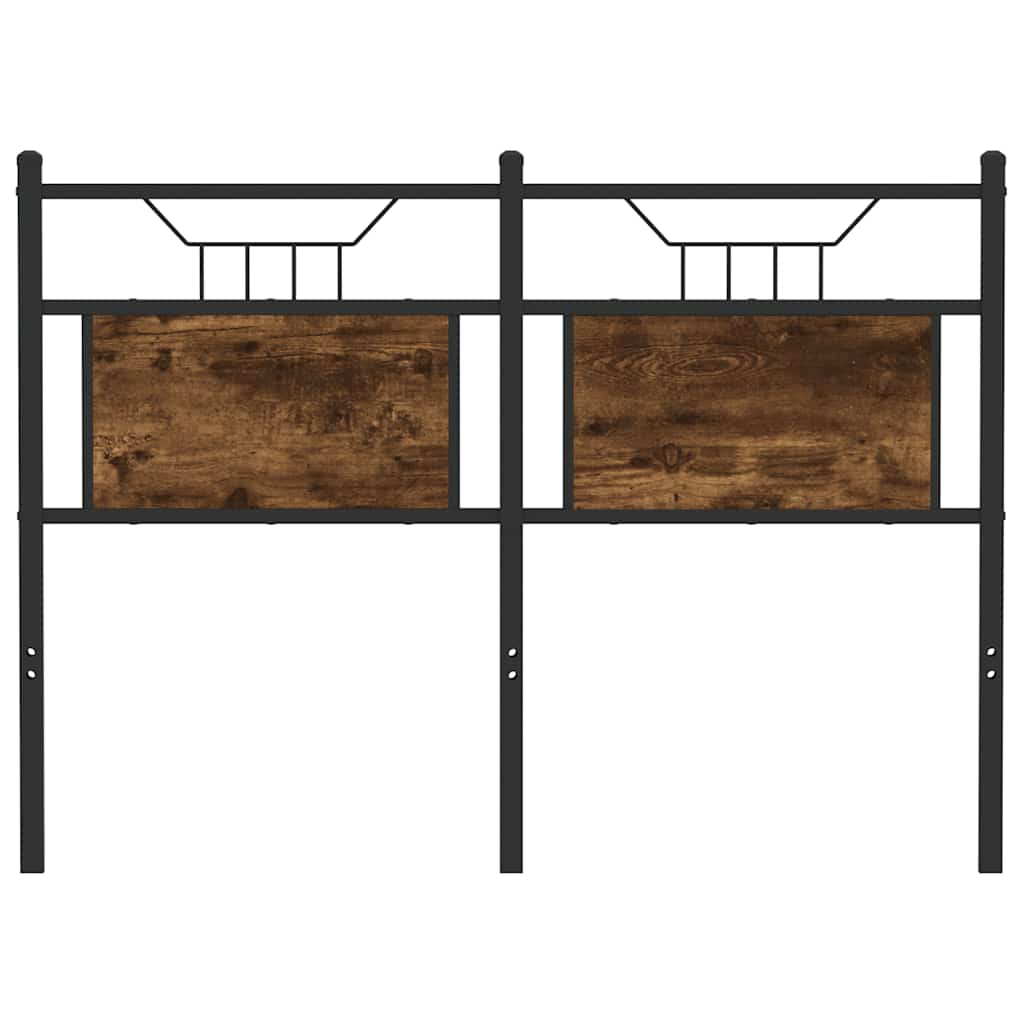 Smoked Oak Headboard - 120cm, Engineered Wood & Steel