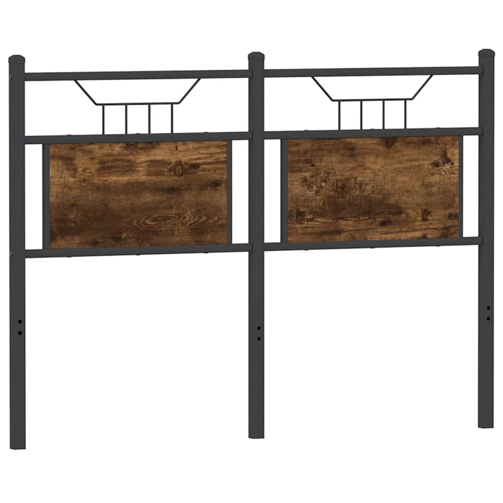 Smoked Oak Headboard - 120cm, Engineered Wood & Steel