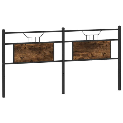 Smoked Oak Headboard, 183 cm - Engineered Wood & Steel Elegance