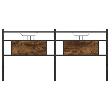 Smoked Oak Headboard, 183 cm - Engineered Wood & Steel Elegance
