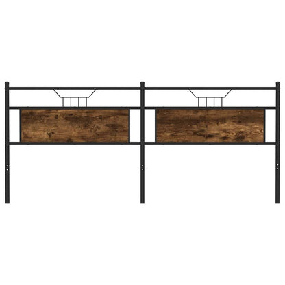 Smoked Oak Headboard 193 cm - Engineered Wood & Steel Elegance