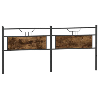 Smoked Oak Headboard 193 cm - Engineered Wood & Steel Elegance