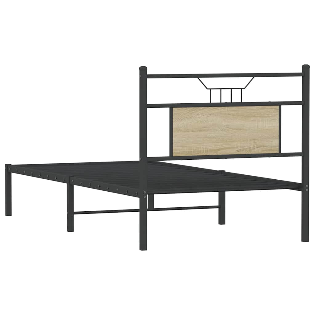 Sonoma Oak Small Single Bed Frame 75x190 cm - Engineered Wood