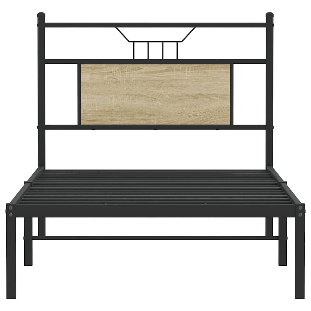 Sonoma Oak Bed Frame 80x200 cm - Engineered Wood, No Mattress