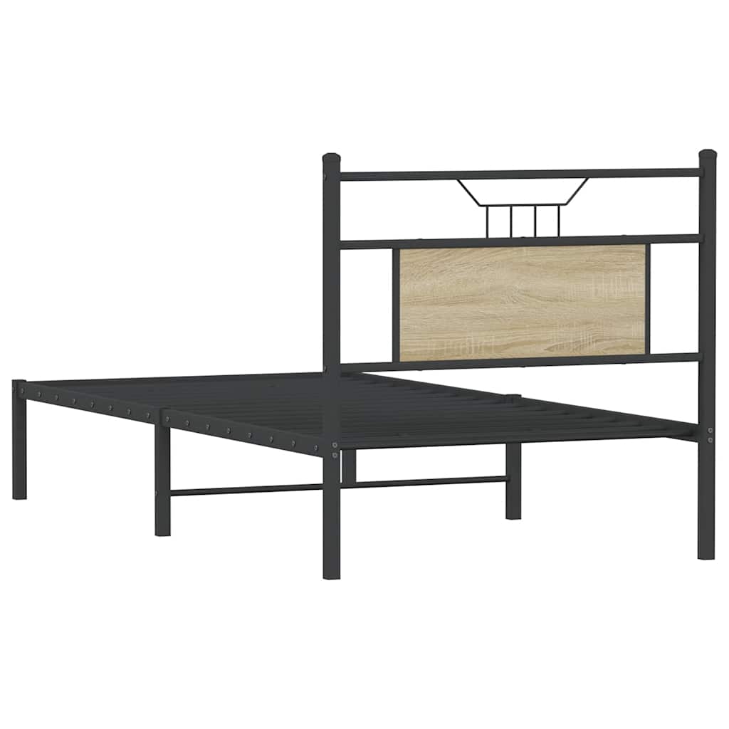 Sonoma Oak Bed Frame 80x200 cm - Engineered Wood, No Mattress