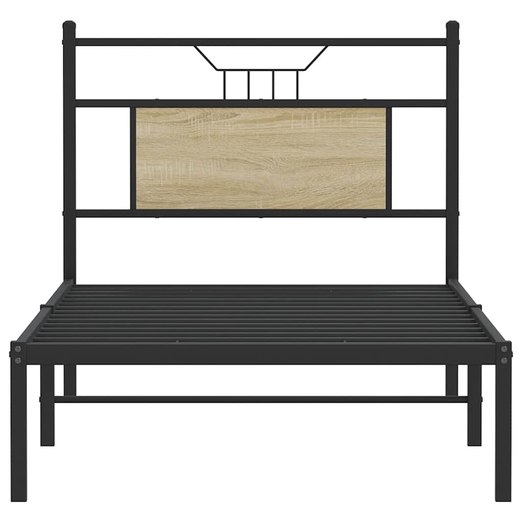 Sonoma Oak Single Bed Frame 90x190 cm - Engineered Wood