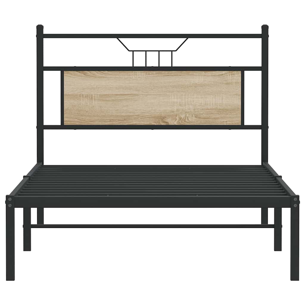 Sonoma Oak Bed Frame 100x200 cm - Engineered Wood, No Mattress
