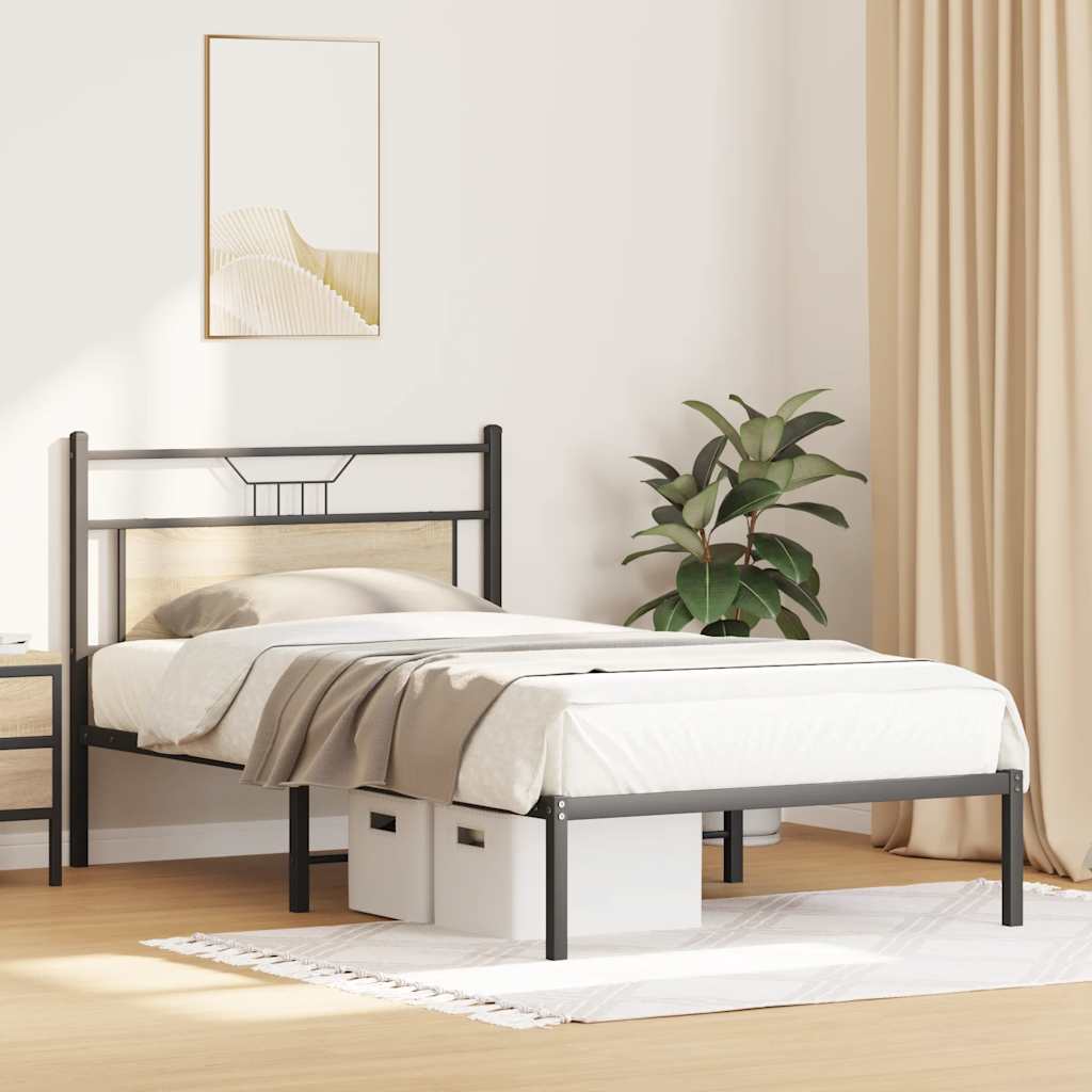 Sonoma Oak Bed Frame 107x203 cm - Durable Engineered Wood