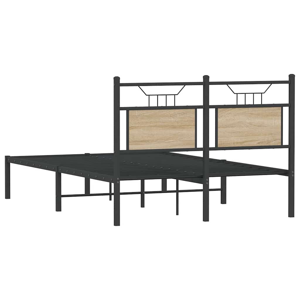 Sonoma Oak Bed Frame 120x190cm - Small Double, Engineered Wood