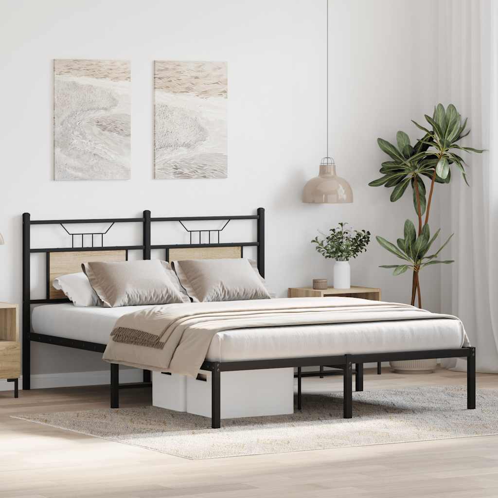 Sonoma Oak Engineered Wood Bed Frame 137x190 cm - No Mattress