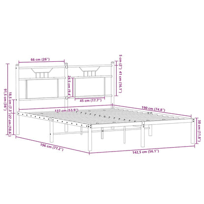 Sonoma Oak Engineered Wood Bed Frame 137x190 cm - No Mattress