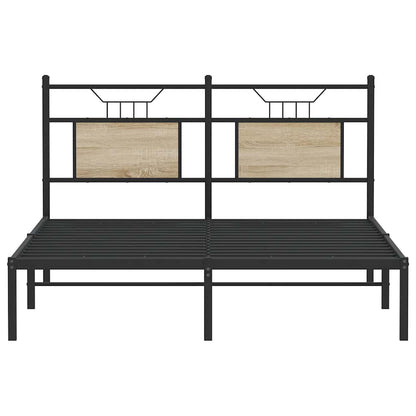 Sonoma Oak Bed Frame 140x200 cm - Engineered Wood, No Mattress