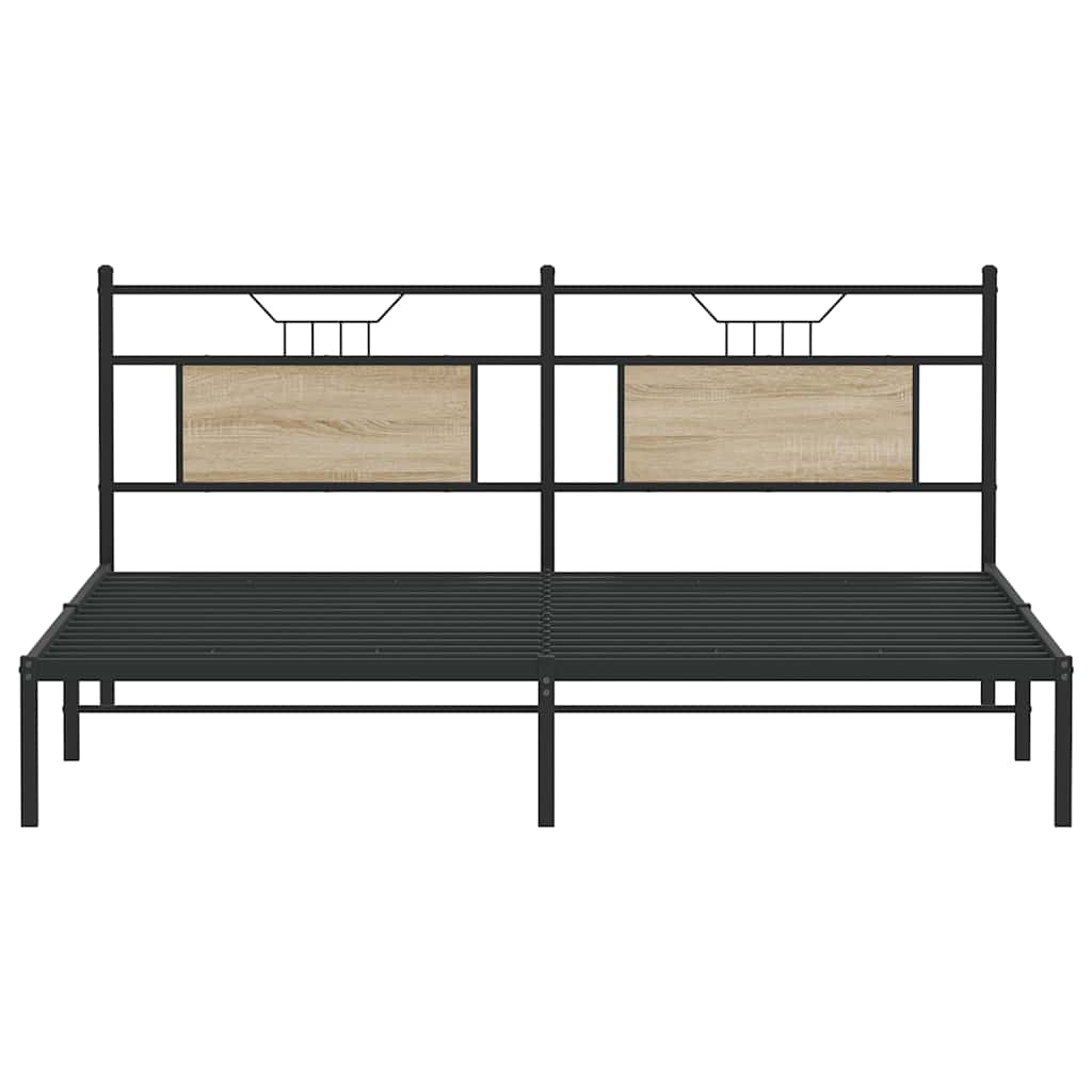 Sonoma Oak Bed Frame 183x203 cm - Engineered Wood, No Mattress