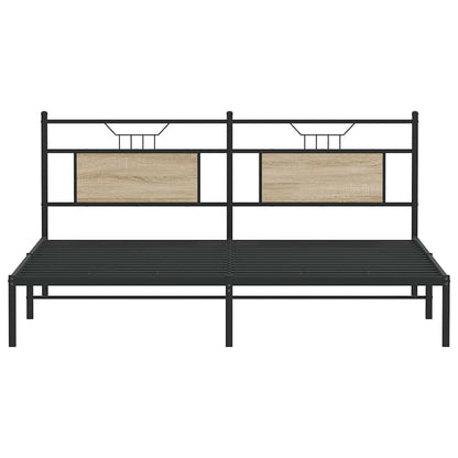 Sonoma Oak Bed Frame 183x203 cm - Engineered Wood, No Mattress