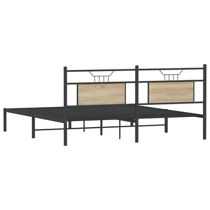 Sonoma Oak Bed Frame 183x203 cm - Engineered Wood, No Mattress