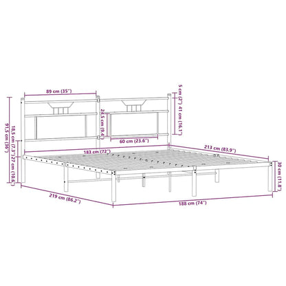 Sonoma Oak Bed Frame 183x213 cm Engineered Wood, No Mattress