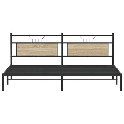 Sonoma Oak Bed Frame 200x200 cm - Engineered Wood, No Mattress