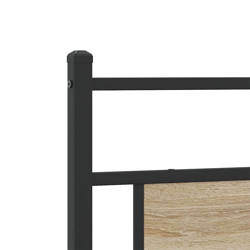 Sonoma Oak Bed Frame 200x200 cm - Engineered Wood, No Mattress