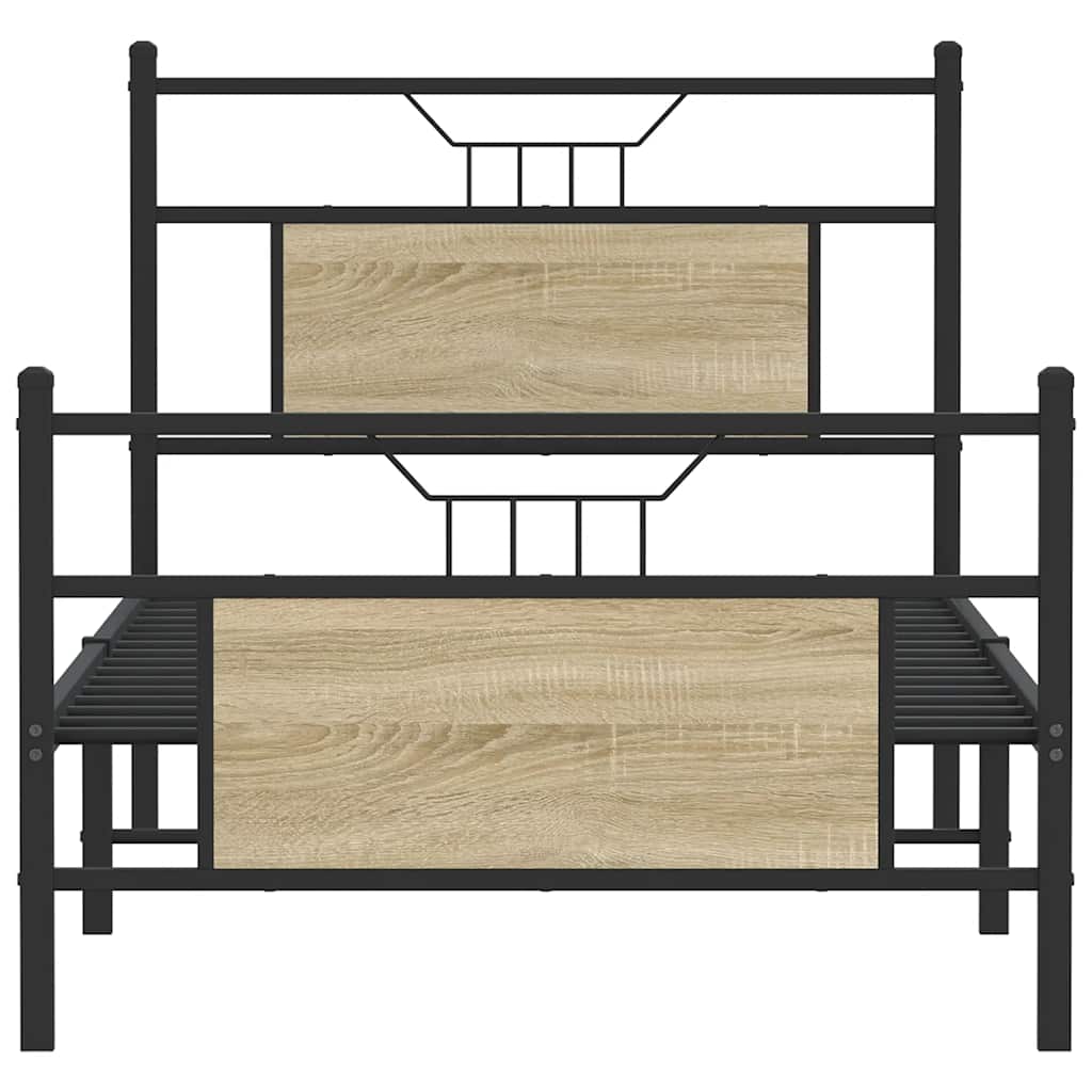 Sonoma Oak Bed Frame 80x200 cm - Engineered Wood, No Mattress