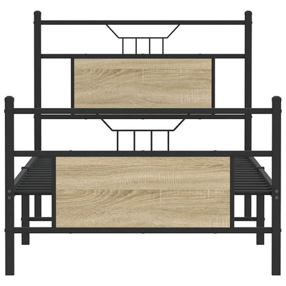 Sonoma Oak Bed Frame 80x200 cm - Engineered Wood, No Mattress
