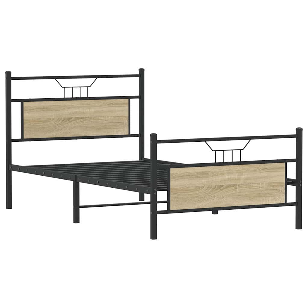 Sonoma Oak Engineered Wood Bed Frame 100x190 cm (No Mattress)